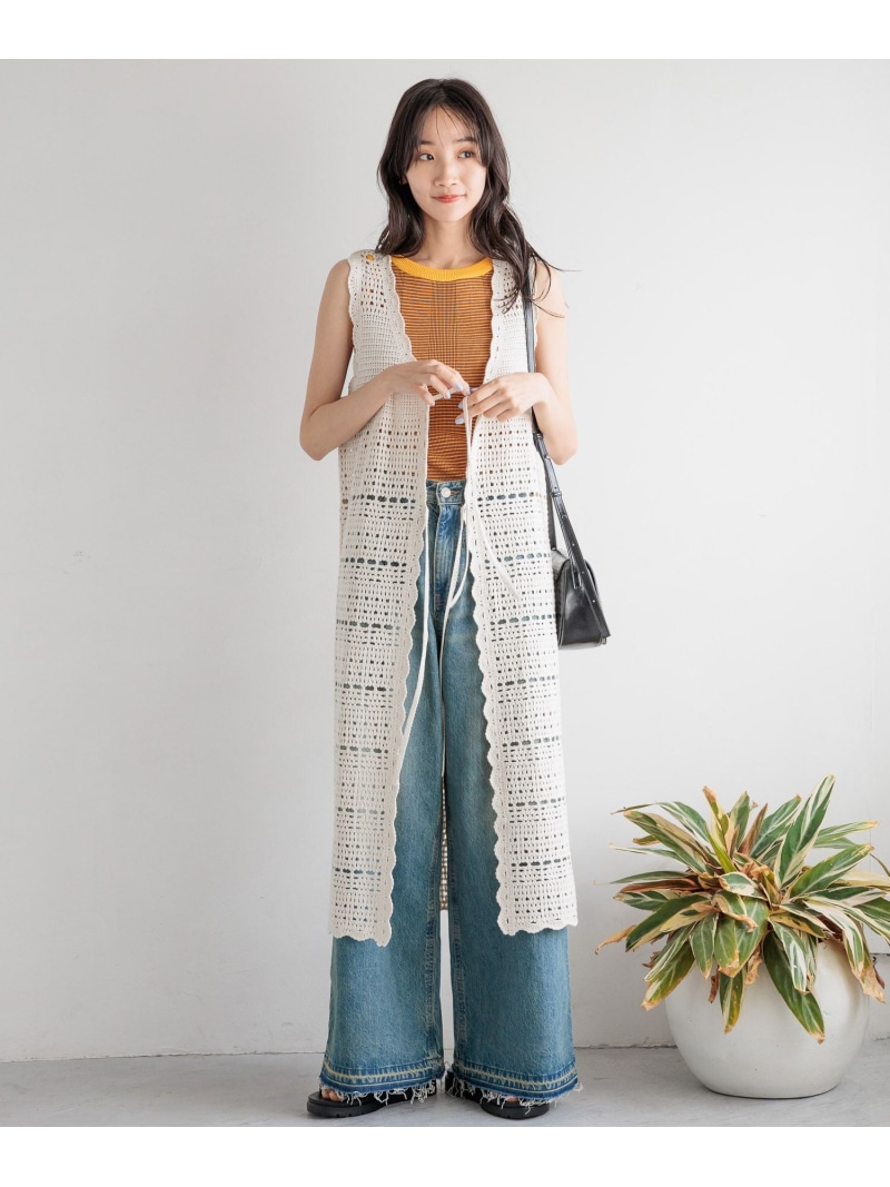 【楽天市場】【SALE／70%OFF】【前後着用可能】クロシェライクワンピースノースリーブ LOWRYS FARM ローリーズファーム ...