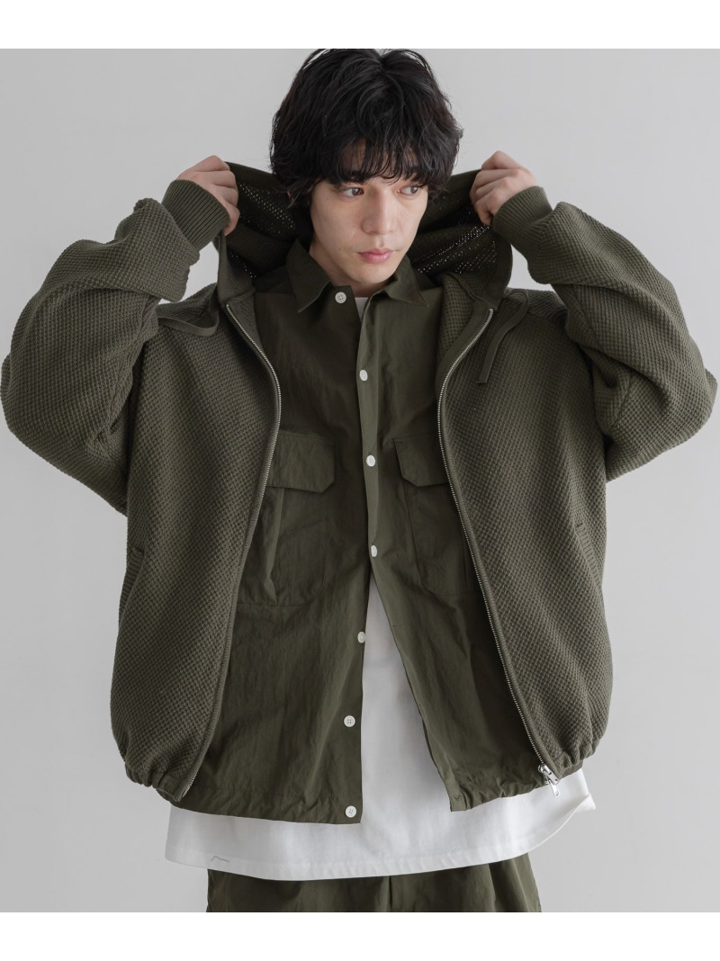 【SALE／40%OFF】【LFM(U)】ニットZIPフーディー【UNISEX】 LOWRYS FARM ローリーズファーム トップス ニット ベージュ カーキグリーン グレー【RBA_E】【送料無料】[ Fashion]