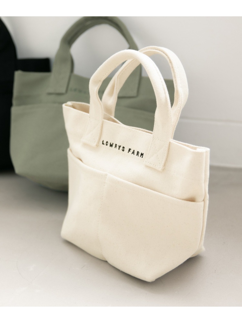 楽天市場 Basictote M Lowrys Farm ローリーズファーム バッグ トートバッグ ホワイト グリーン ブラック Rakuten Fashion Lowrys Farm ローリーズファーム