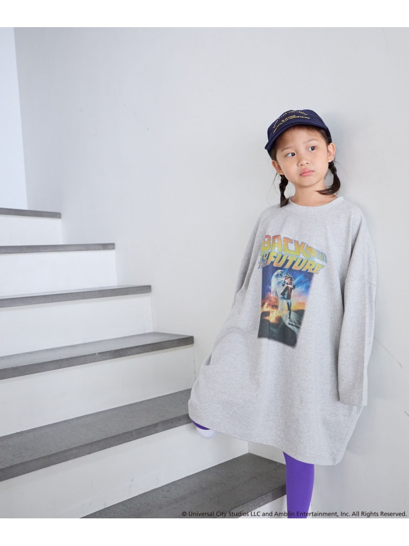 【SALE／20%OFF】【KIDS】BACK TO THE FUTUREモンスターロンT LOWRYS FARM ローリーズファーム トップス カットソー・Tシャツ グレー ブラック【RBA_E】[Rakuten Fashion]画像