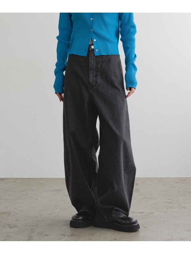 【SALE／20%OFF】【LFM(U)】DENIMカーブパンツ LOWRYS FARM ローリーズファーム パンツ ジーンズ・デニムパンツ ブラック ホワイト【RBA_E】【送料無料】[ Fashion]