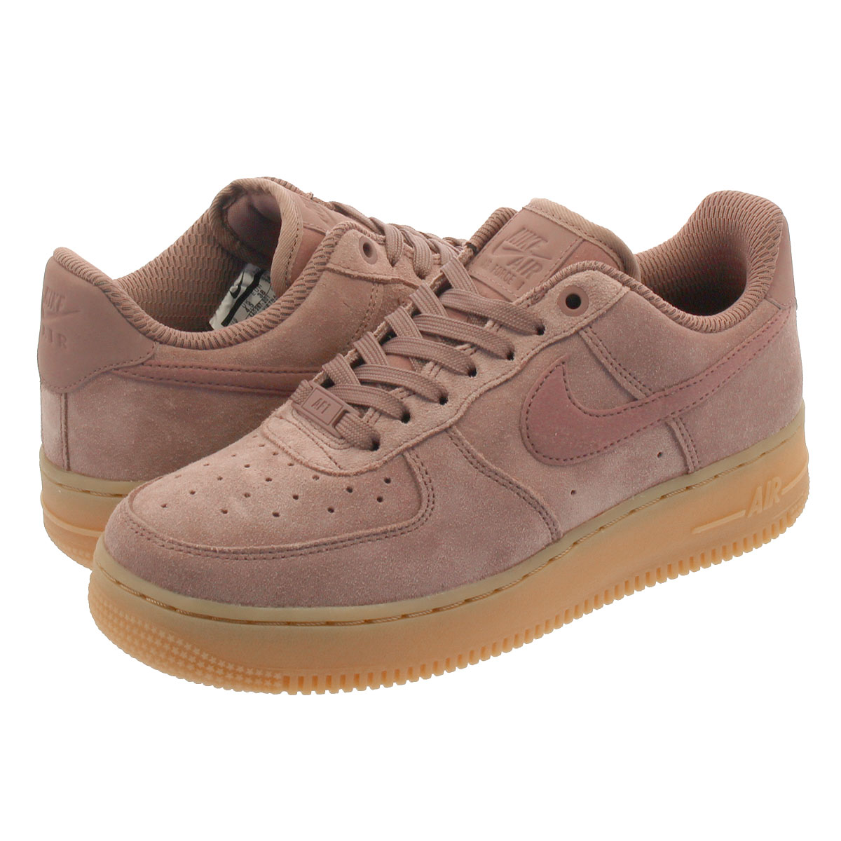 nike mauve air force 1 sneakers with gum sole