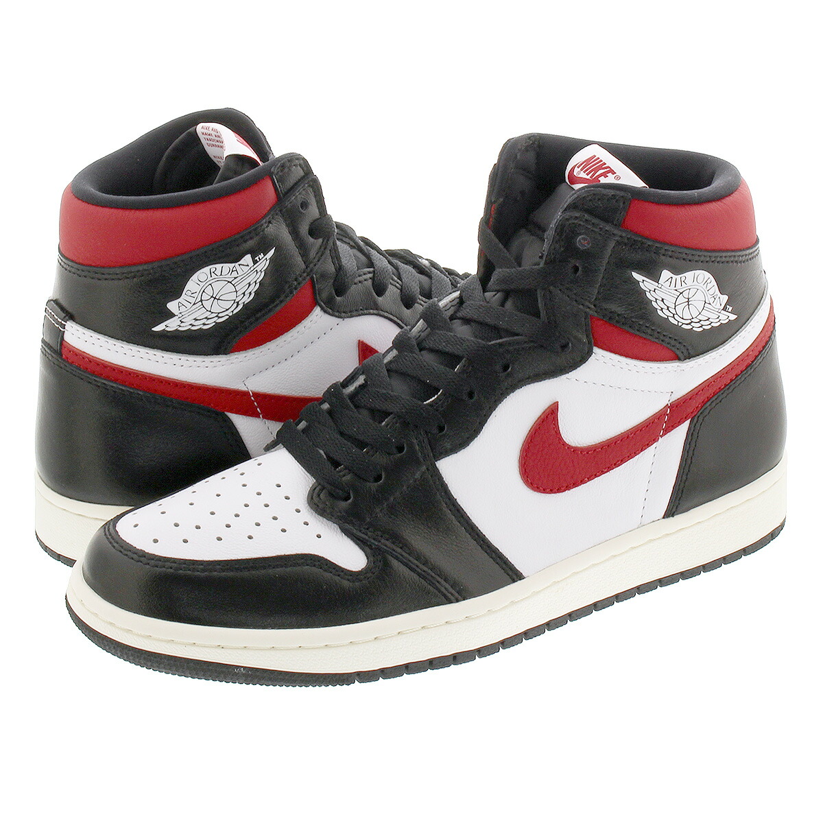 jordan 1 black white sail gym red