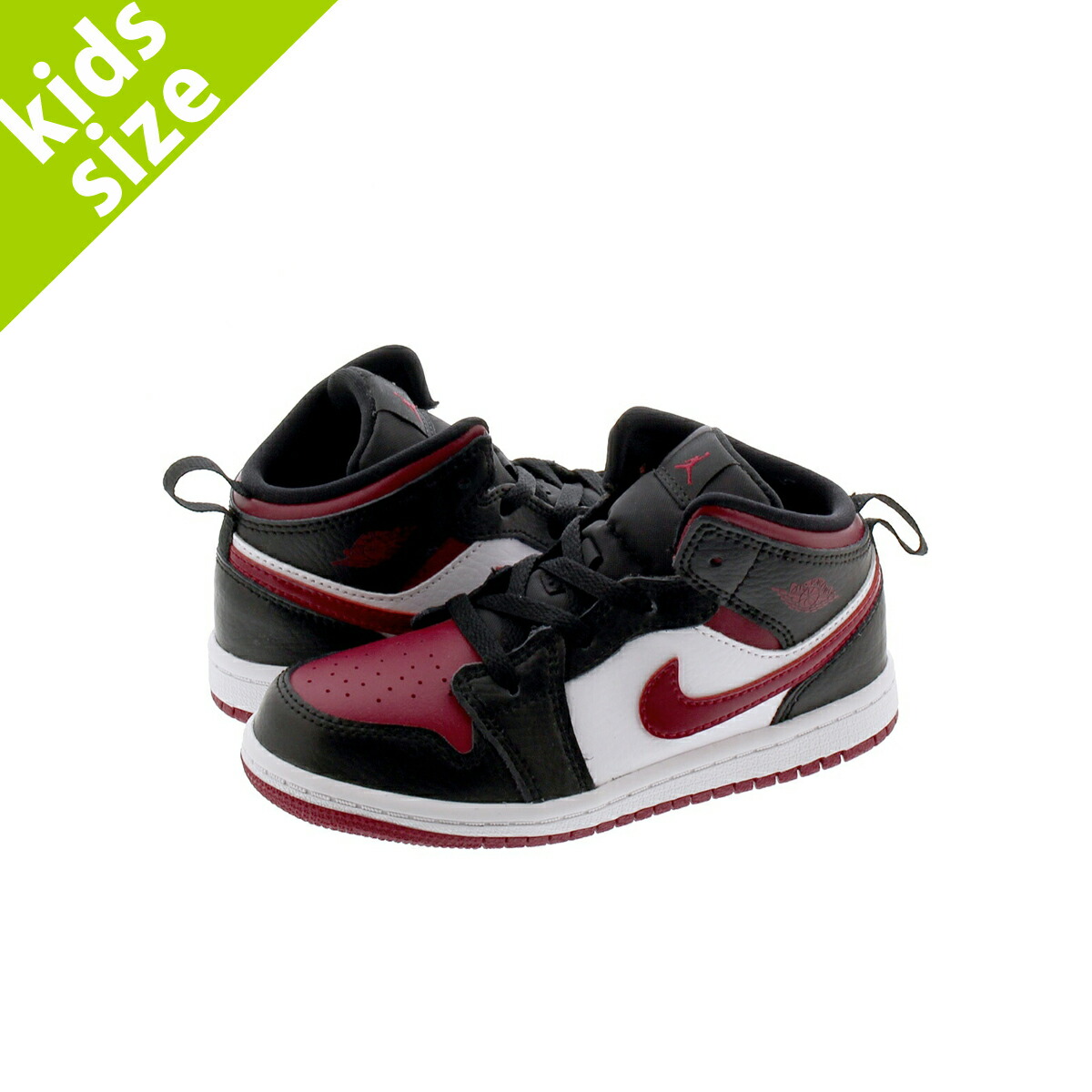 jordan 1 mid black red white