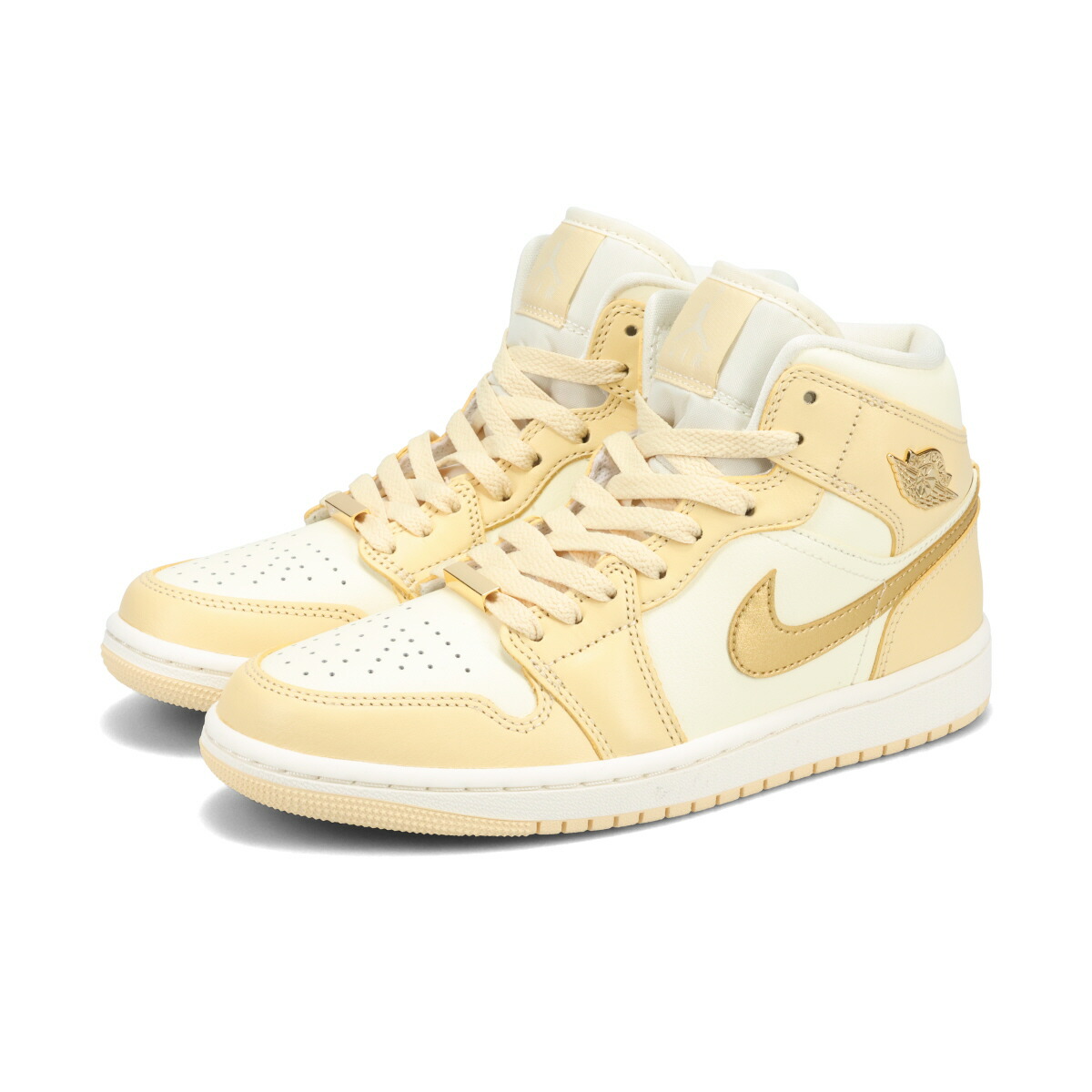 NIKE WMNS AIR JORDAN 1 MID 【PALE VANILLA GOLD】 ナイキ ウィメンズ エアジョーダン 1 ミッド 【ペール バニラ ゴールド】 メンズ レディース スニーカー ミッドカット PALE VANILLA/METALLIC GOLD/COCONUT MILK/SAIL ゴールド FB9892-200 [1]