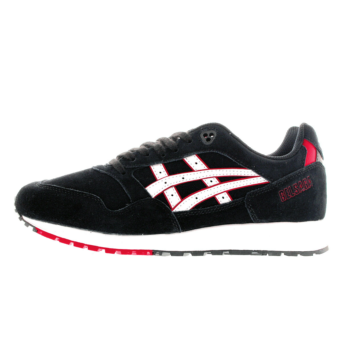 asics gel saga black white