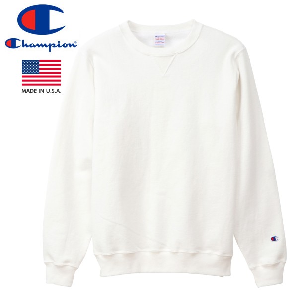 white crew neck sweatshirt champion