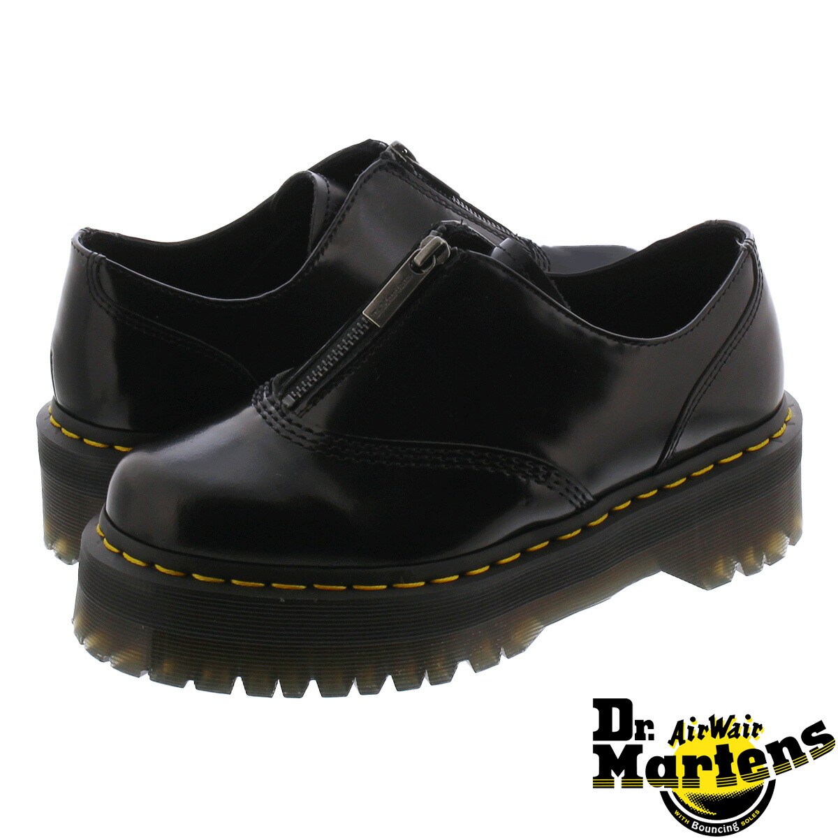 かわいい新作 Black シューズ ジップ 2 オウリアン レトロ クワッド ドクターマーチン R Shoe Zip Ii Aurian Retro Quad Dr Martens Hamrahtrader Com