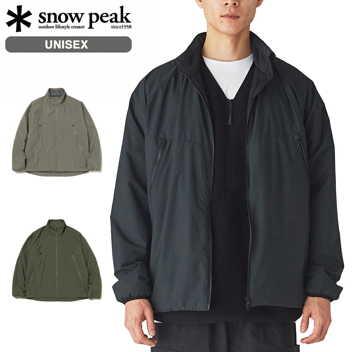 ＊期間限定お値下げ＊snow peak ノーカラージャケット L グレー 期間限定お値下げ＊snow peak ノーカラージャケット L グレー