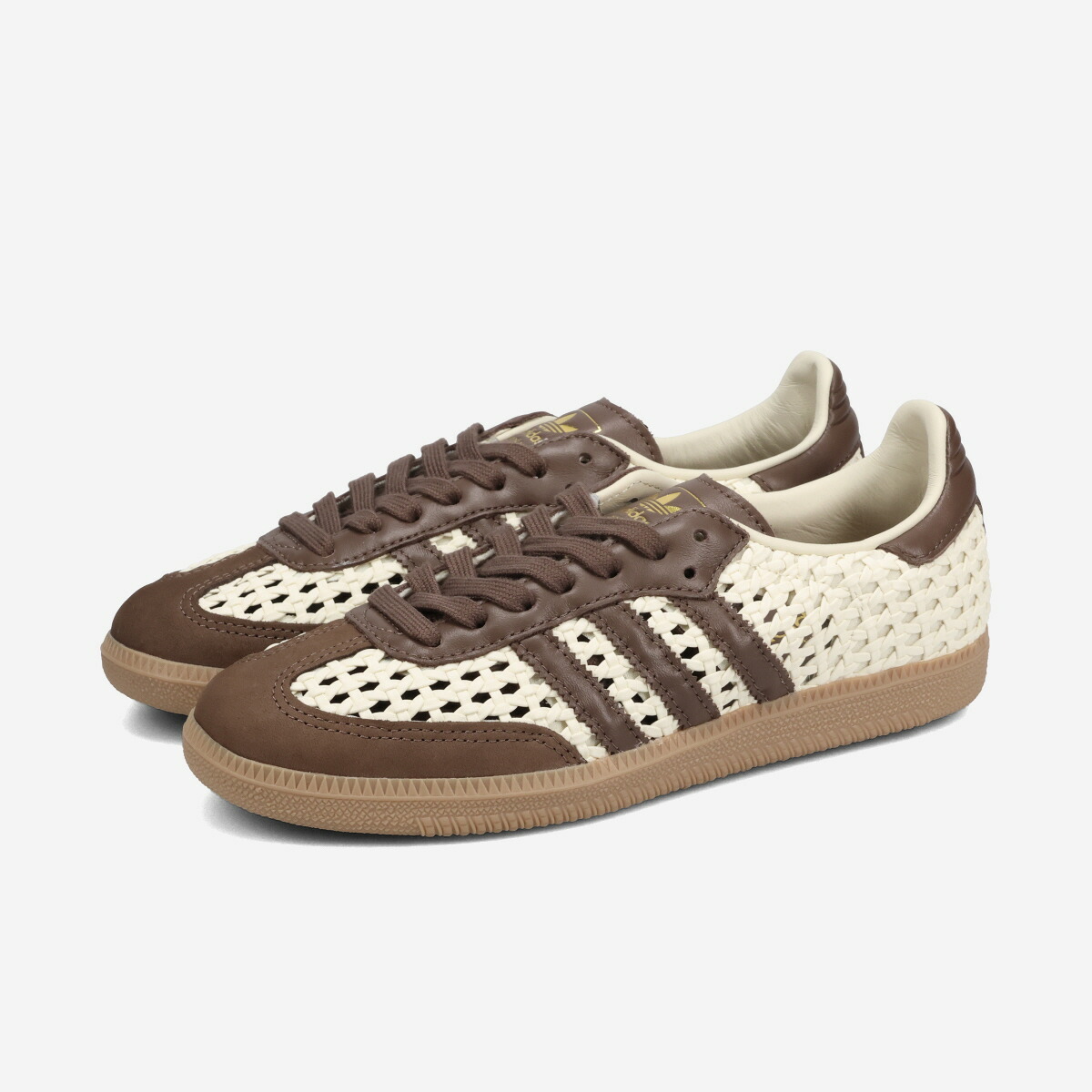 adidas SAMBA OG W アディダス サンバ OG レディース スニーカー ローカット CREAM WHITE/EARTH STRATA/GOLD METALLIC ベージュ IH9373｜KICKS LAB. 店