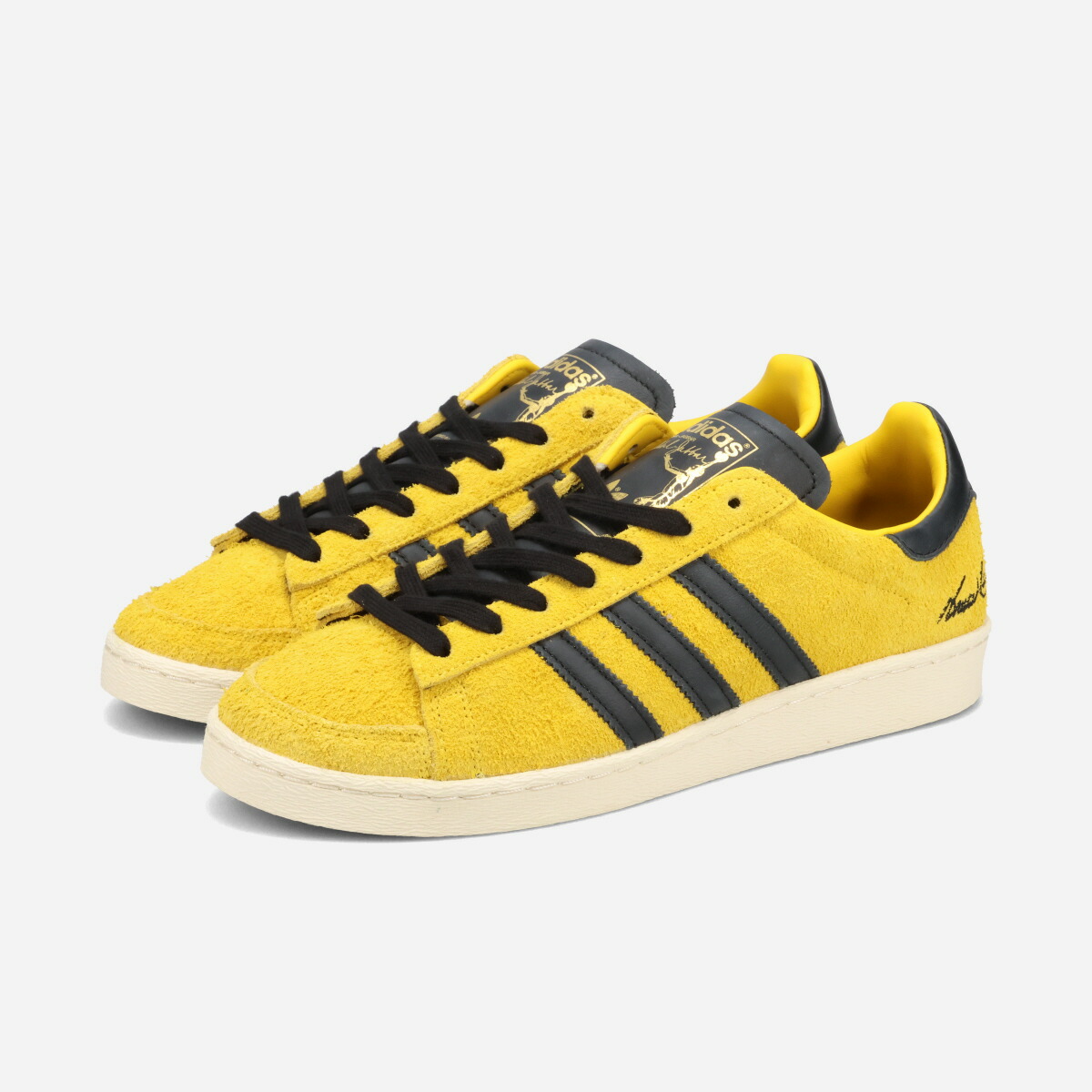 adidas JABBAR LOW × BRUCE LEE -GAME OF DEATH- アディダス ジャバー ロー × ブルース・リー -死亡遊戯- メンズ レディース スニーカー ローカット SUPPLIER COLOUR/CORE BLACK/CREAM WHITE イエロー JR1597画像