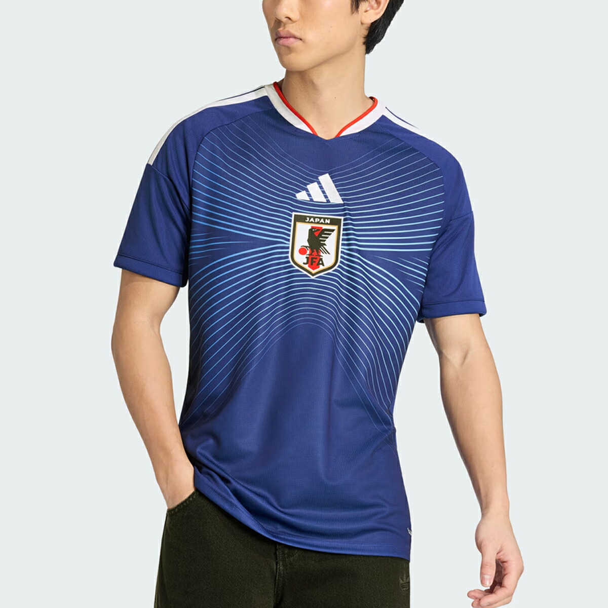adidas JAPAN 2026 HOME JERSEY アディダス サッカー日本代表 2026 ホーム レプリカ ユニフォーム メンズ レディース 半袖Tシャツ JAPAN BLUE/ASH BLUE ブルー KD3345