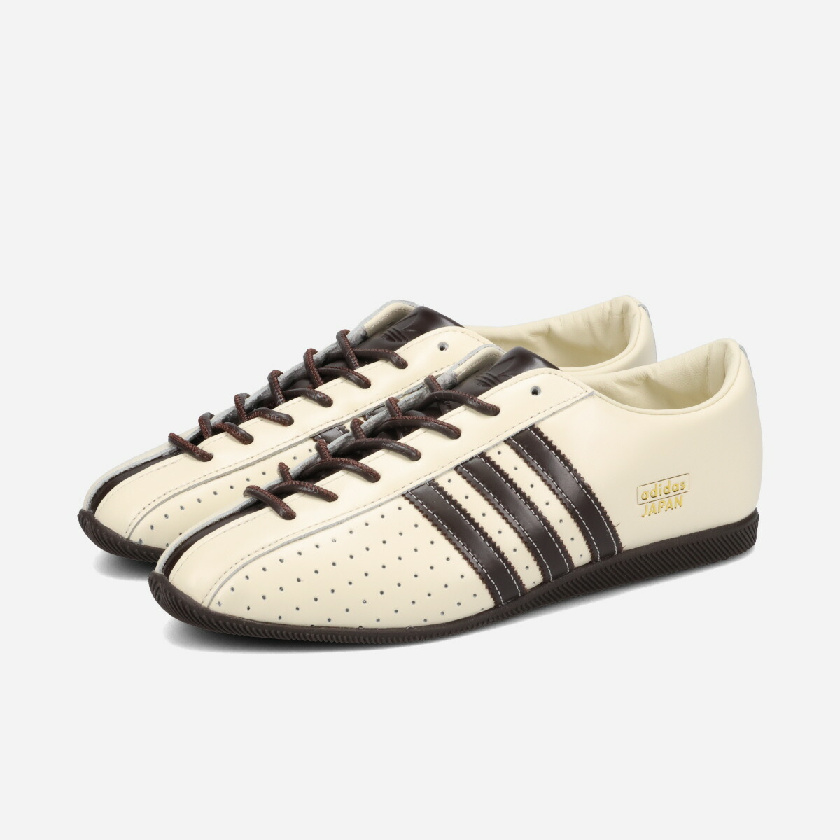 adidas JAPAN LUX W アディダス ジャパン ラックス メンズ レディース スニーカー ローカット CREAM WHITE/AURORA COFFEE/GOLD METALLIC ベージュ KI6694｜KICKS LAB. 店
