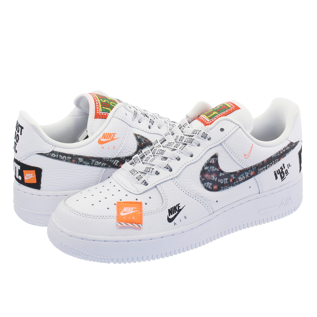orange and white air force 1s