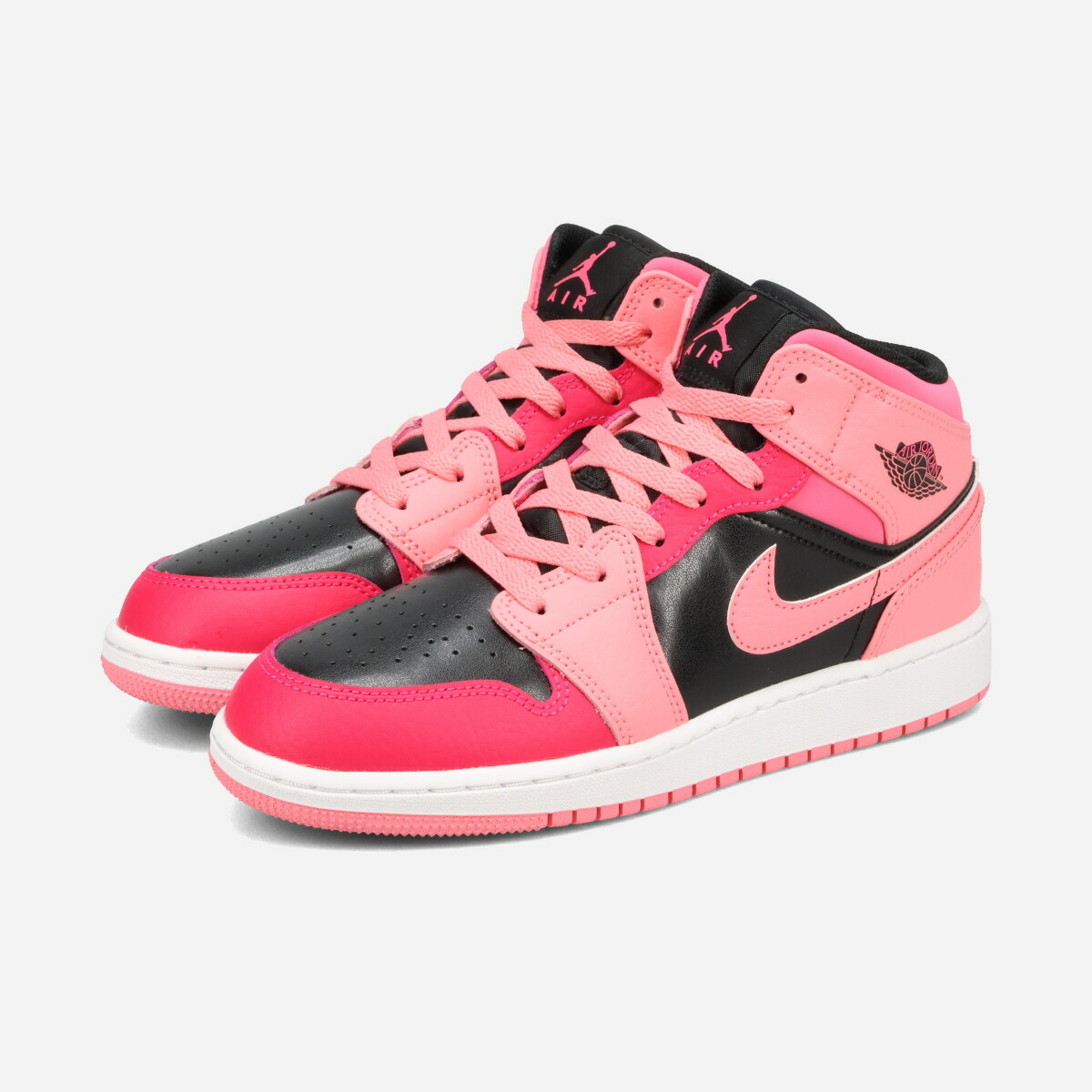 NIKE AIR JORDAN 1 MID GS ナイキ エア ジョーダン 1 ミッド GS レディース スニーカー ミッドカット CORAL CHALK/PINKSICLE/RUSH PINK/BLACK ピンク 554725-662