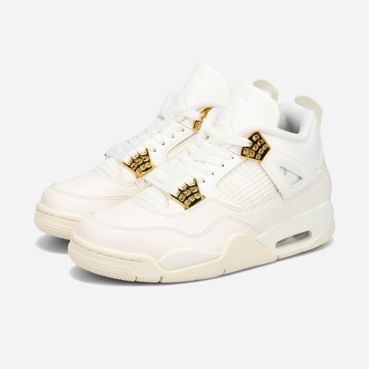 シューズ(男性用) AIR JORDAN 4 RETRO #170SAIL/MGOLD Jordan 4 Metallic Gold Men 8.5 / 10 Women AQ9129-170 NEW