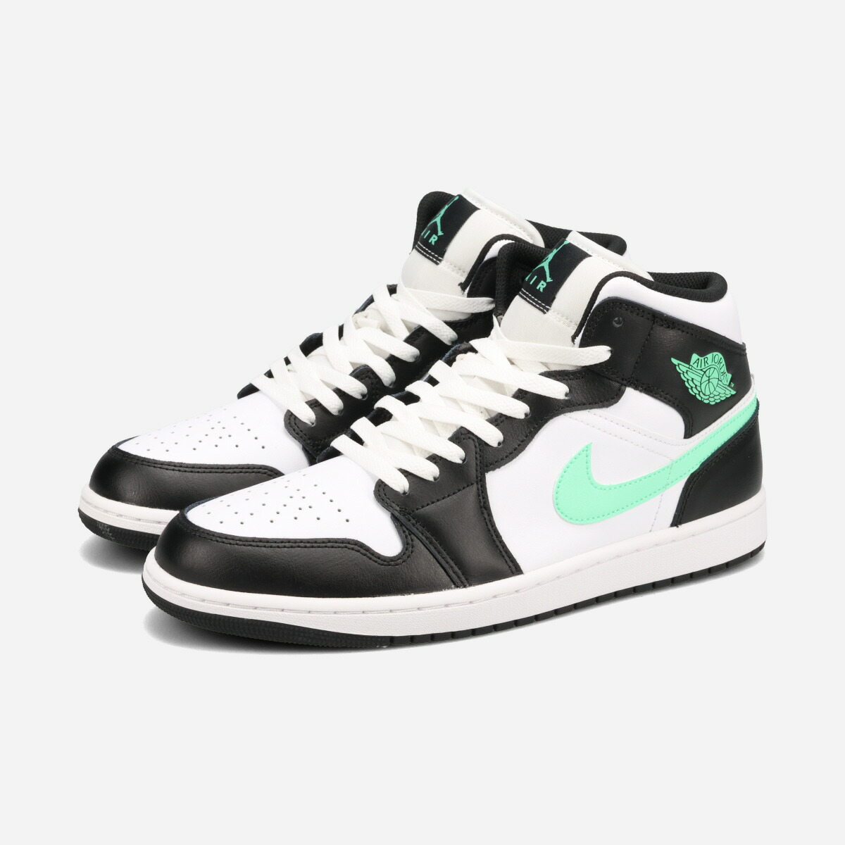 楽天市場】NIKE AIR JORDAN 1 MID WHITE/GREEN GLOW-BLACK