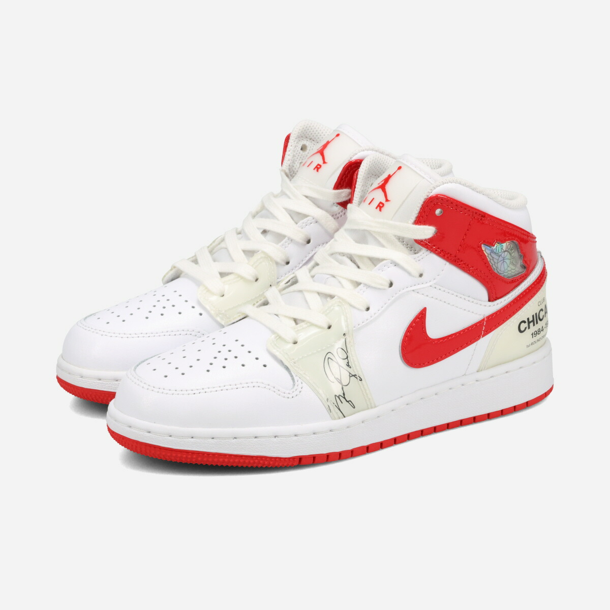 NIKE AIR JORDAN 1 MID SS GS ナイキ エア ジョーダン 1 ミッド SS GS レディース スニーカー ミッドカット WHITE/UNIVERSITY RED ホワイト DR6496-116