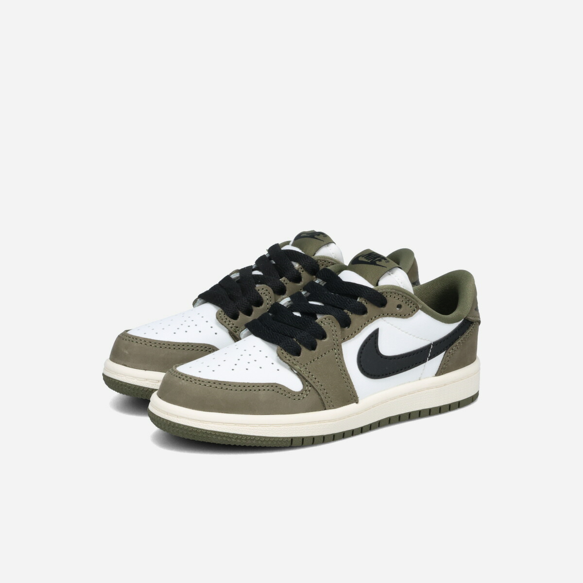 NIKE AIR JORDAN 1 RETRO LOW OG PS ナイキ エア ジョーダン 1 レトロ ロー OG PS キッズ 子ども スニーカー ローカット MEDIUM OLIVE/BLACK/SUMMIT WHITE/SAIL カーキグリーン HQ6996-200|KICKS LAB. 店