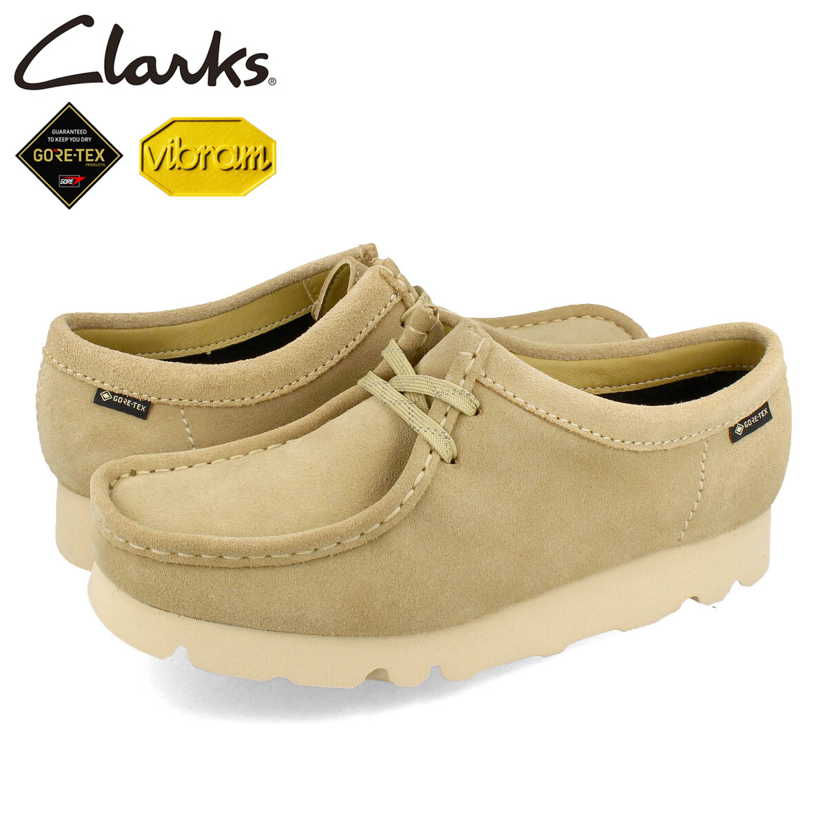 楽天市場】【プライスダウン】 15時迄のご注文で即日発送可 CLARKS WALLABEE GTX クラークス ワラビー ゴアテックス メンズ  モカシン デッキシューズ MAPLE SUEDE ベージュ 26172074 : SELECT SHOP LOWTEX