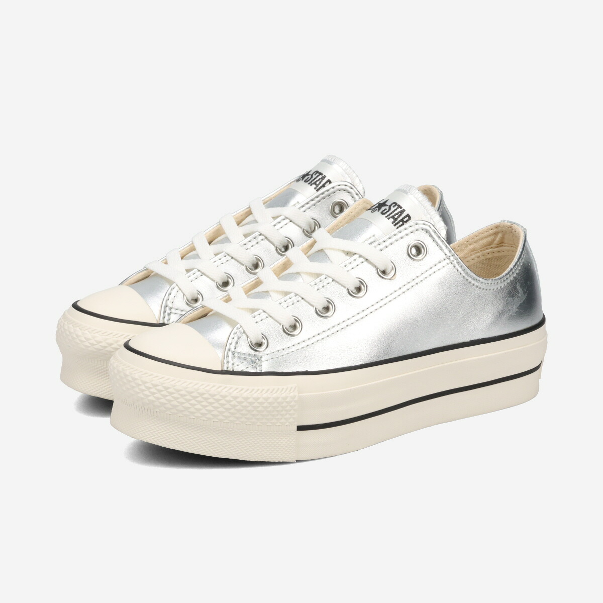 【20%OFF】 CONVERSE LEATHER ALL STAR (R) LIFTED OX コンバース レザー オールスター (R) リフテッド OX メンズ レディース スニーカー ローカット SILVER シルバー 31314280