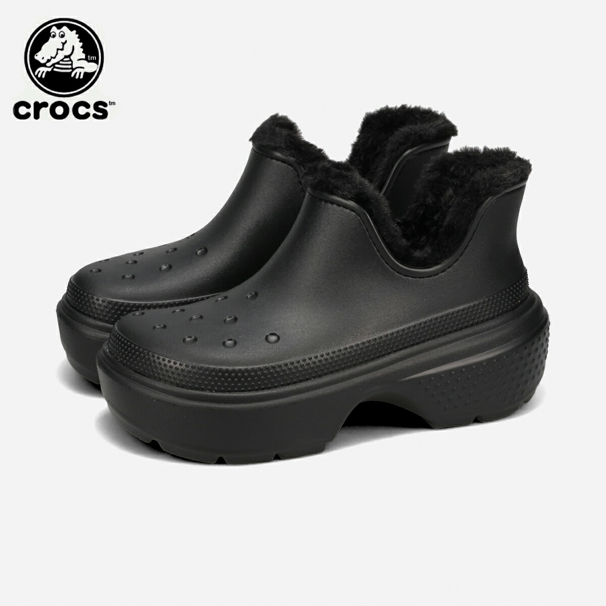 楽天市場】crocs STOMP LINED BOOT BLACK 208718-001 クロックス