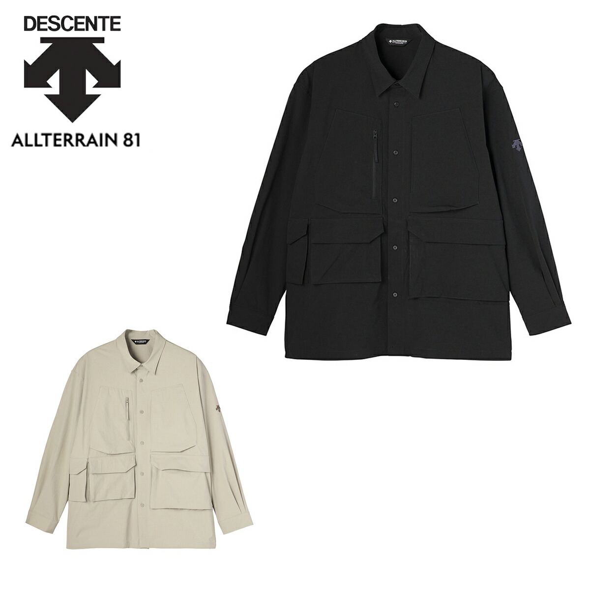 デサント オルテライン カラーレス ストレッチブルゾン 未使用 DESCENTE ALLTERRAIN のライトアウター、「COLLARLESS STRETCH