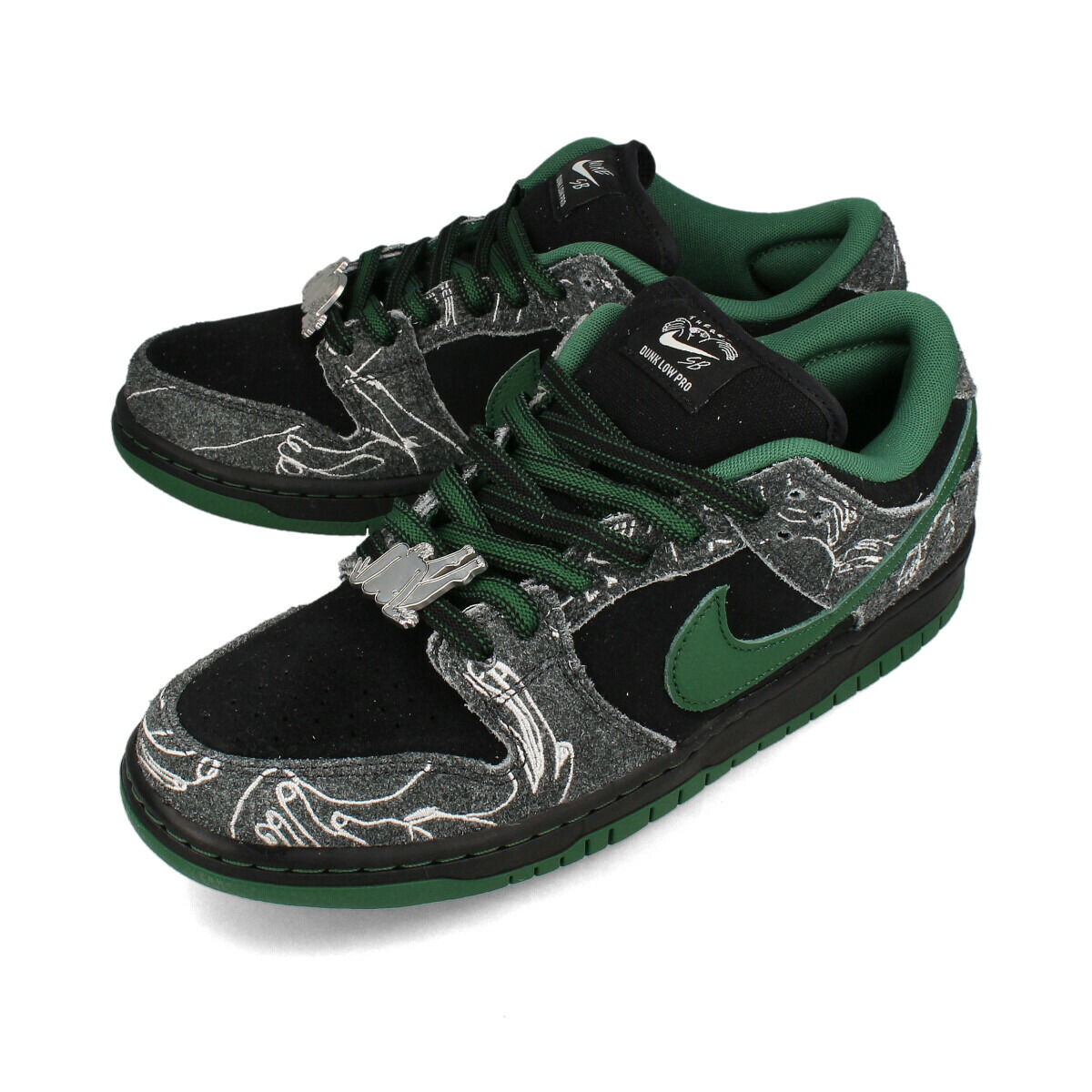 スケートボード Nike Dunk Low Pro SB Black/White/Green Nike SB Dunk Low Pro Shoes - Classic Green / Black - White