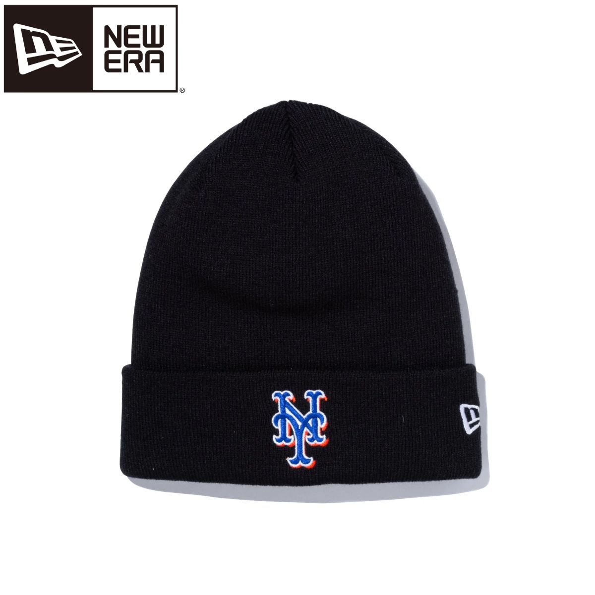 NEW ERA BASIC CUFF KNIT MLB TEAM LOGO YORK METS ニューエラ ベーシック カフニット チームロゴ  ニューヨーク メッツ メンズ レディース ニット帽 キャップ BLACK ブラック 黒 13328050 【即納！最大半額！】