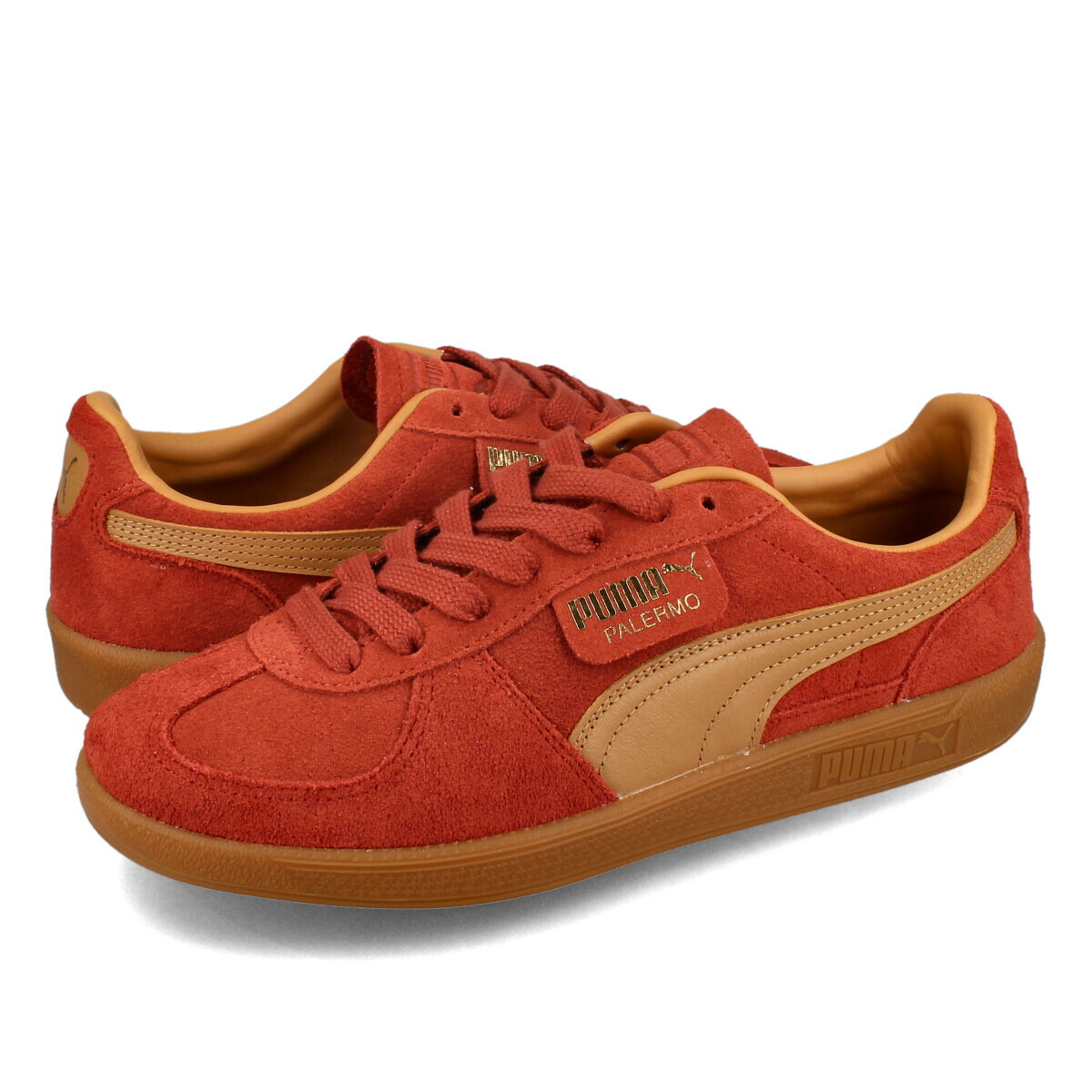 【プライスダウン】 PUMA PALERMO プーマ パレルモ メンズ スニーカー ローカット MARS RED/CARAMEL LATTE/GUM レッド 396463-24 [1]画像
