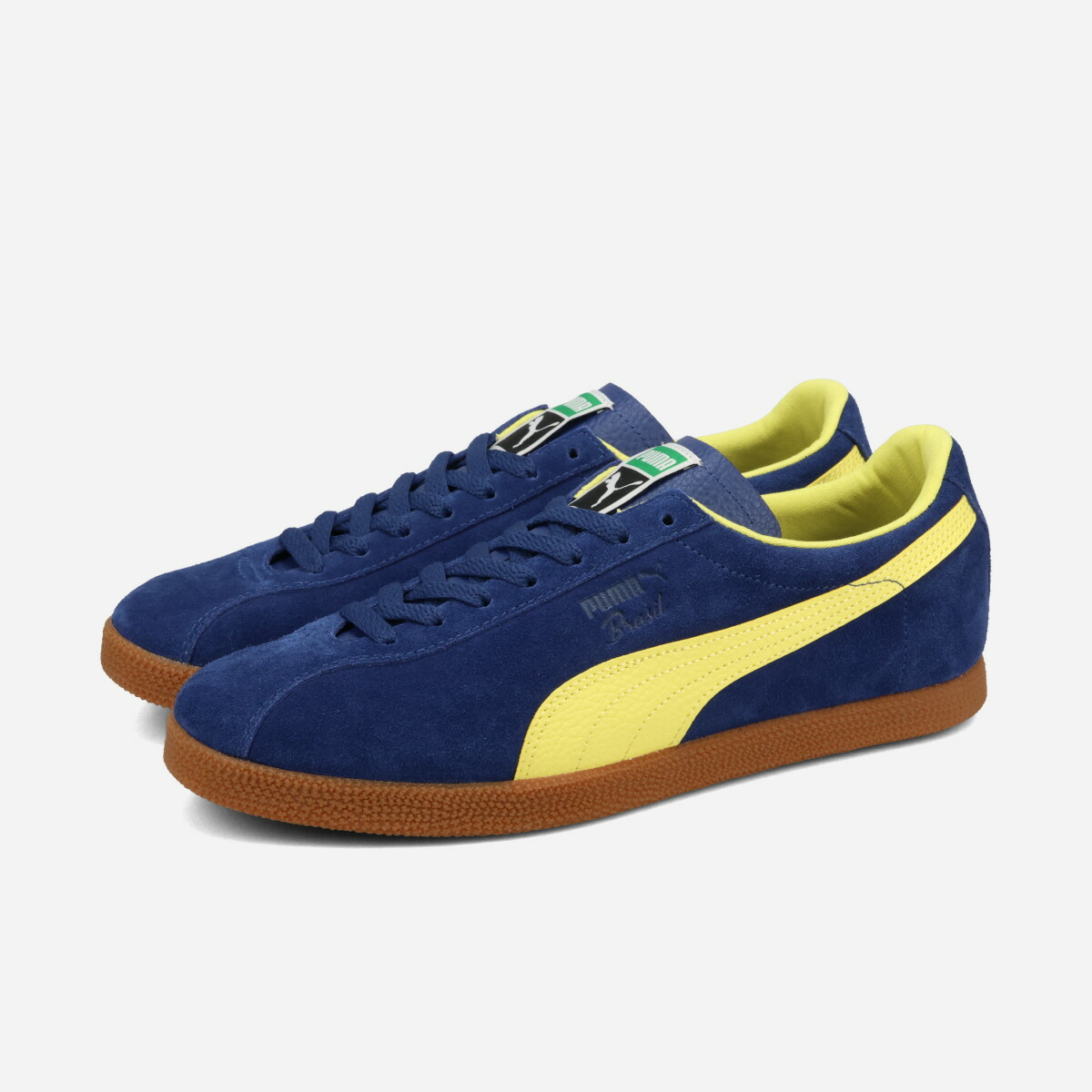 【10%OFF】 PUMA BRASIL LTH プーマ ブラジル レザー メンズ スニーカー ローカット BLUE JEWEL/LEMON MERINGUE ブルー 403246-09｜KICKS LAB. 店