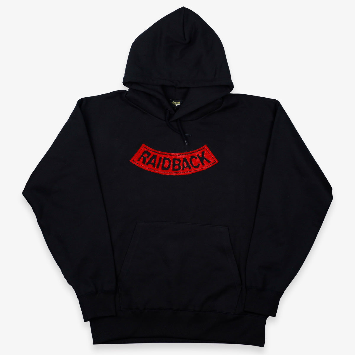raidback fabric "Big Arch" Faux Fur Hoodie レイドバック ファブリック フーディー メンズ BLACK/RED ブラック RAID-HOODED-FARED-BL|KICKS LAB. 店