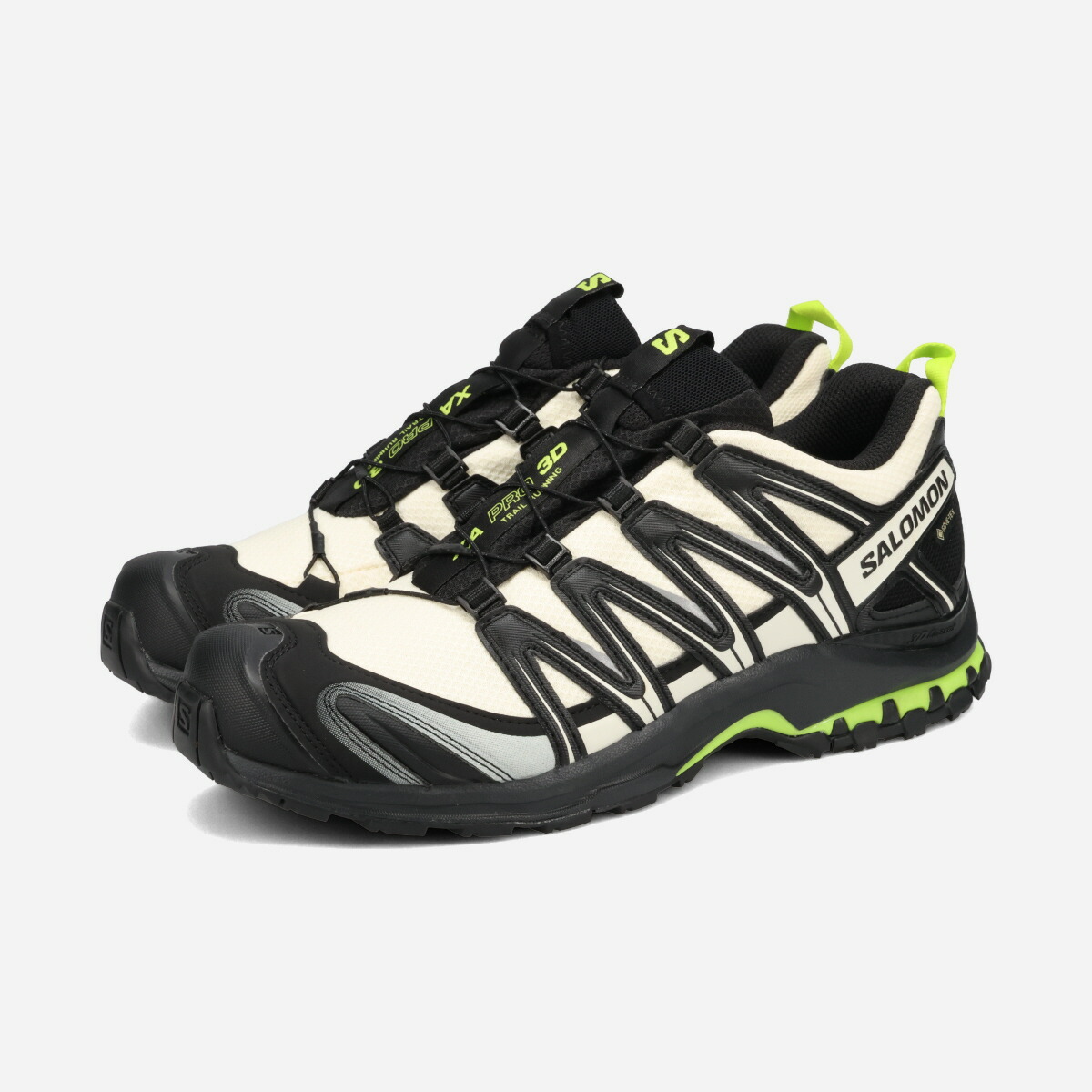 SALOMON XA PRO 3D GTX サロモン エックスエー プロ 3D ゴアテックス メンズ レディース スニーカー ローカット VANILA ICE/BLACK/ACID LIME ブラック L49111700｜KICKS LAB. 店 16,401円