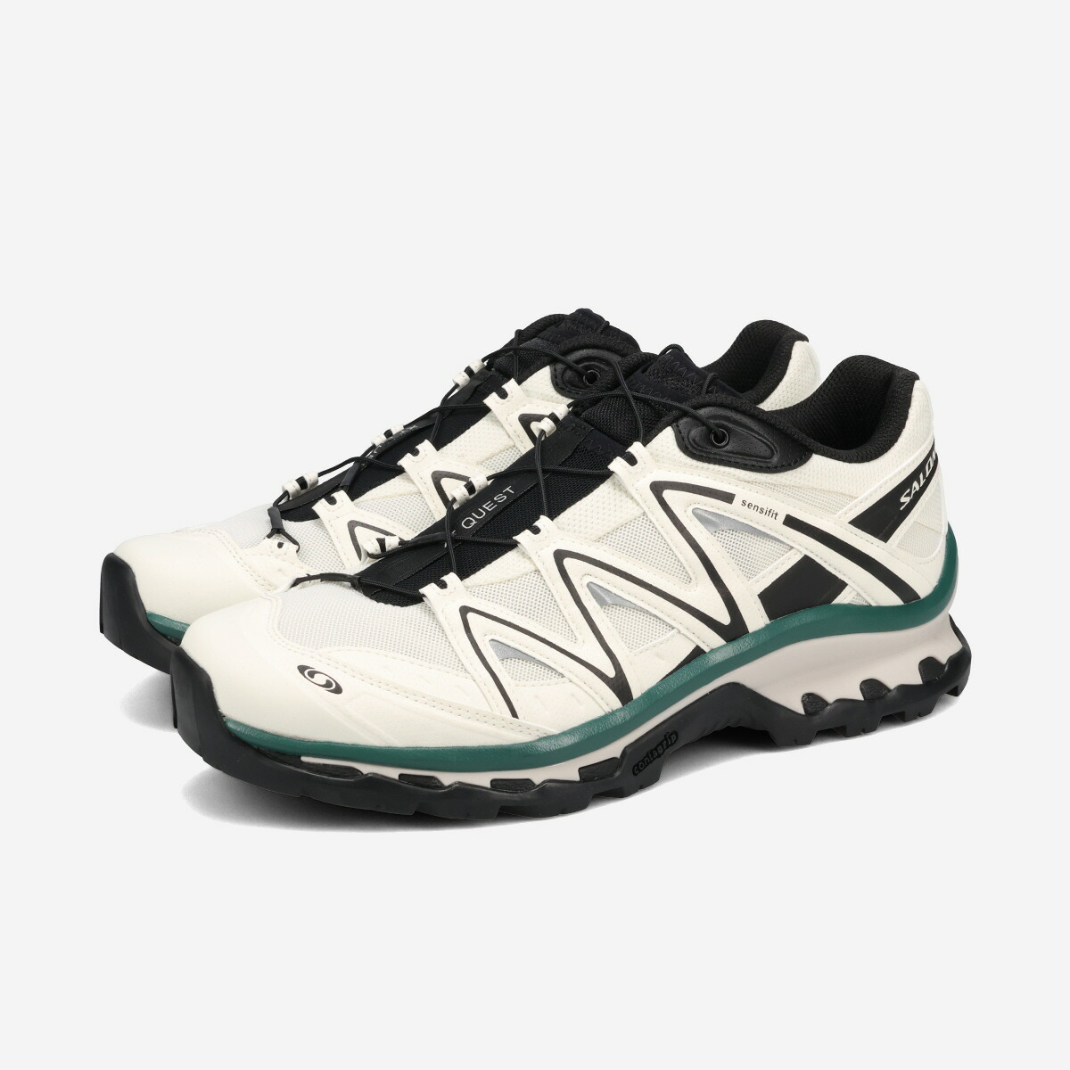 SALOMON XT-QUEST サロモン エックスティー クエスト メンズ レディース スニーカー ローカット VANILLA ICE/BLACK/BISTRO GREEN ホワイト L49195300｜KICKS LAB. 店