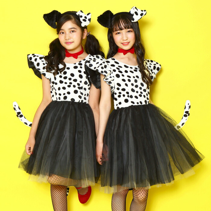 コスチュ COSCHU！ プティダルメシアン894247 【 最強翌日配送 】 【ハロウィン 仮装 ハロウィン 女の子 ジュニア 140 150 小学生 誕生日 わんちゃん 101匹わんちゃん バウンドコーデ お揃い かわいい ワンピース プレゼント】画像