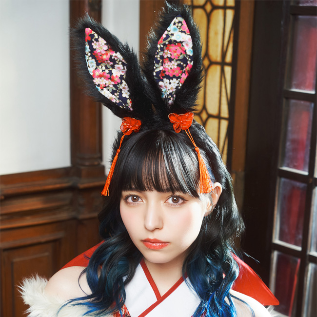 和風 狐耳 猫耳 ねこ耳 ケモ耳 コスプレ カチューシャ 和柄 創作  中華 和風 狐耳 猫耳 ねこ耳 ケモ耳 コスプレ カチューシャ 和柄 創作