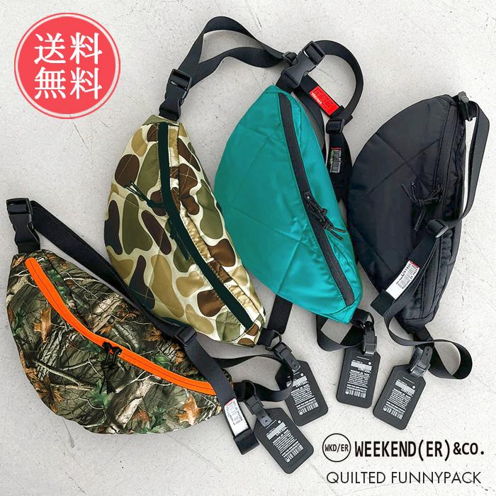 【楽天市場】メール便送料無料 WEEKENDER ウィークエンダー キルテッド ファニーパック 【 ウエストポーチ ボディバッグ ショルダー ...