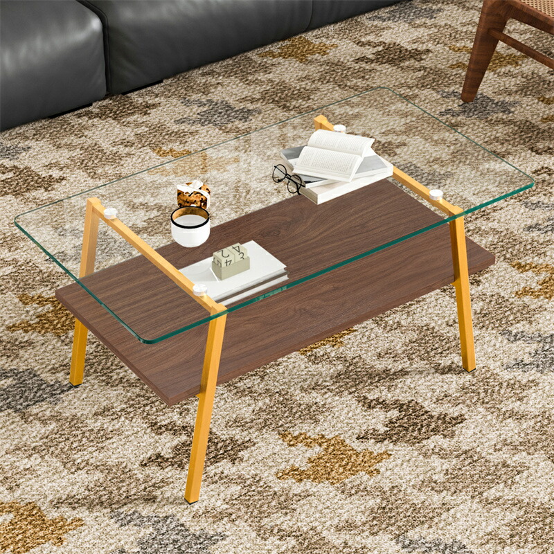 長方形コーヒーテーブル リビング用 強化ガラス天板 ローテーブル 長方形コーヒーテーブル リビング用 強化ガラス天板 ローテーブル