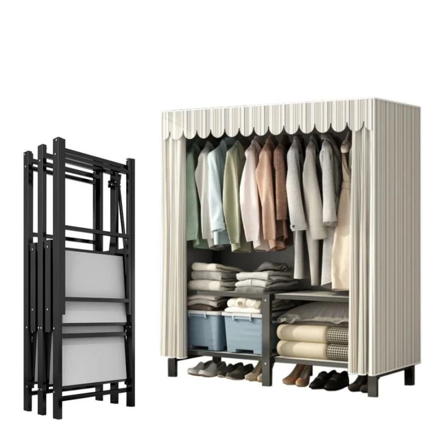 ワードローブ Amazon | Shilanmei ワードローブ 扉付き 洋服ラック