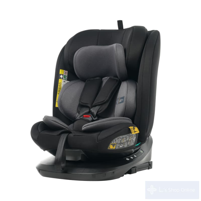 チャイルドシート 新生児 ISOFIX 0歳～12歳頃 360度回転式 40～150cm ジュニアシート 長く使える 洗える 取付簡単 キッズシート ベビーシート 出産祝い 赤ちゃん 孫 プレゼント【ブラック+ダークグレー】