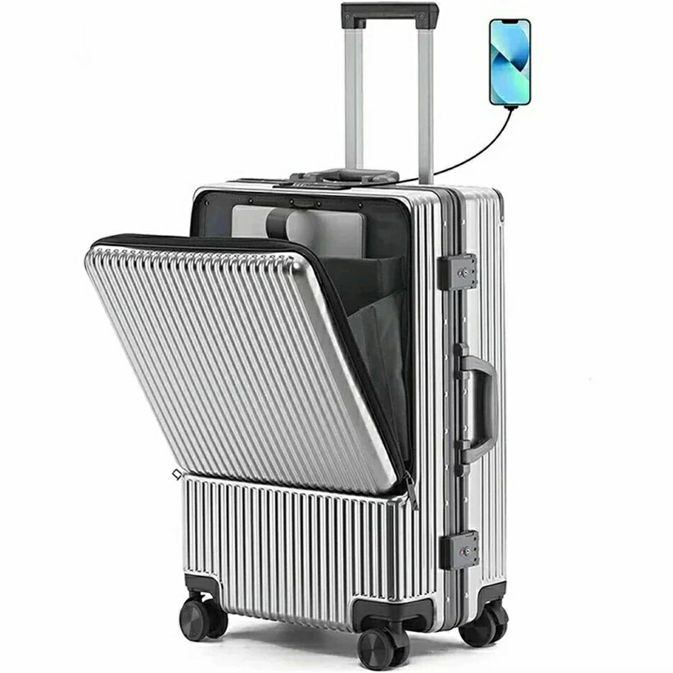 【飛び切り商行為入れもの】旅行バッグ USB申し受ける 機内持ち込み 持ちはこび入れもの 軽銀ひな形 前衣嚢 TSA鍵を掛ける付 前食い違い 多納める衣嚢 多役立つこと 旅する出張 静音 一般受け 小型 商行為 超軽さ 一般受け色