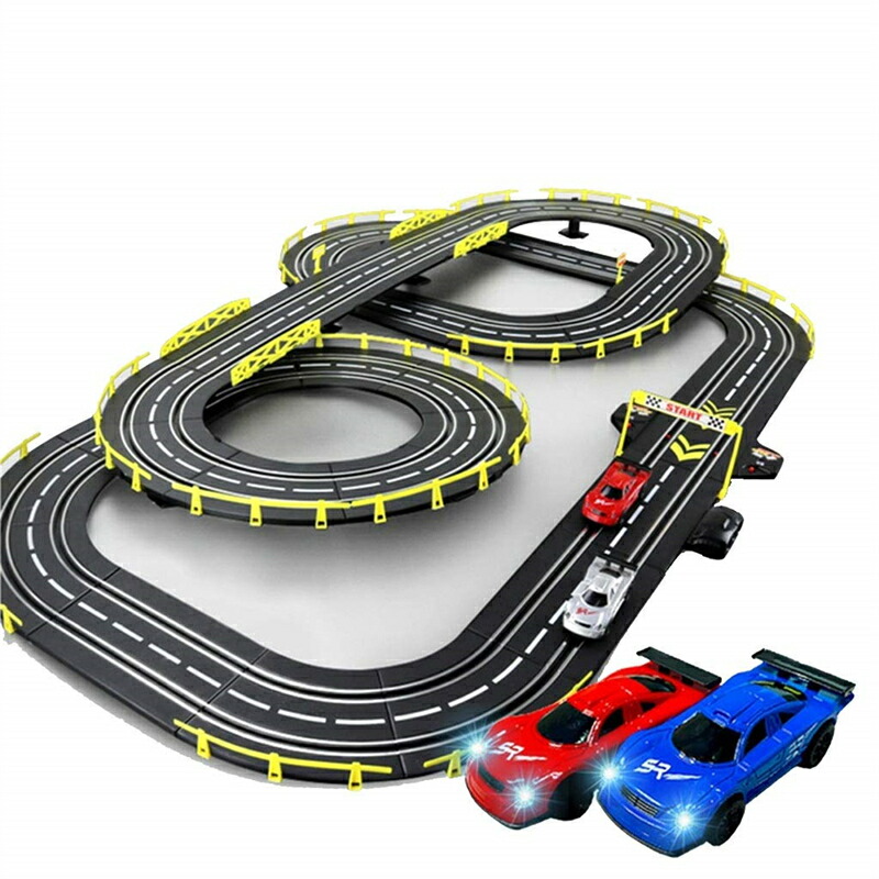 1：43スケールモデルのトラックレーシングカー鉄道スロットカー7.2Mスプライシングトラックボーイ誕生日プレゼントクリスマスギフト教育ガレージ