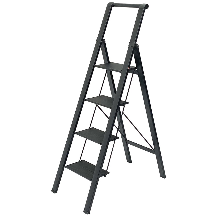 脚立 4段 手すり付 スタイリッシュ 黒 作業 室内 家庭用 業務用|L’s Shop Online