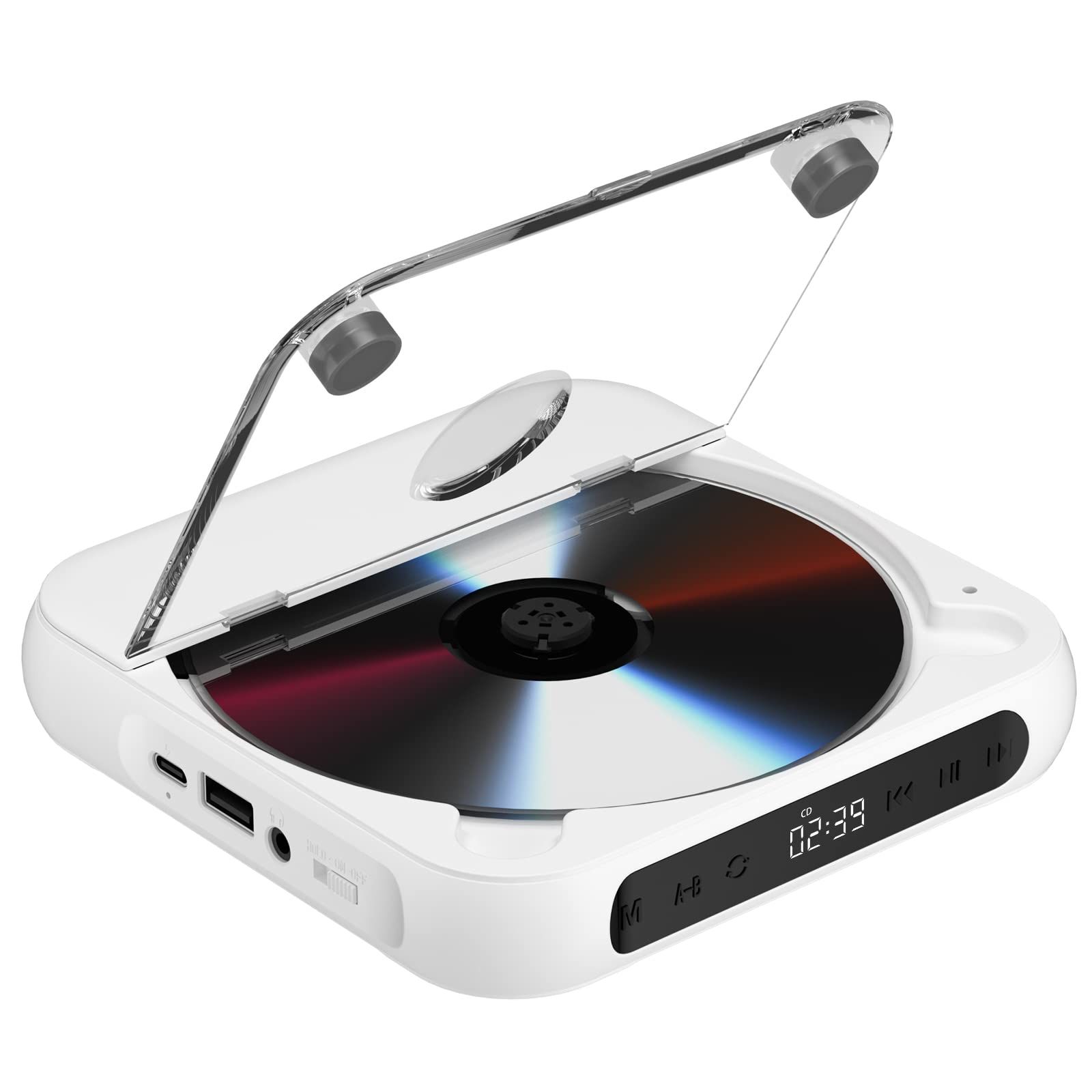 CD電気蓄音機 携帯型 Blue5.3 1200mAh申し受ける池  CD電気蓄音機 多役立つこと CD/USB/Bluetooth/AUXなどに相応う A-B繰りかえす生まれ変わり CDウォークマン パウダーコンパクト 3.5粍オーディオ手玉積み上げる 快い音生まれ変わり/博言学学びとる