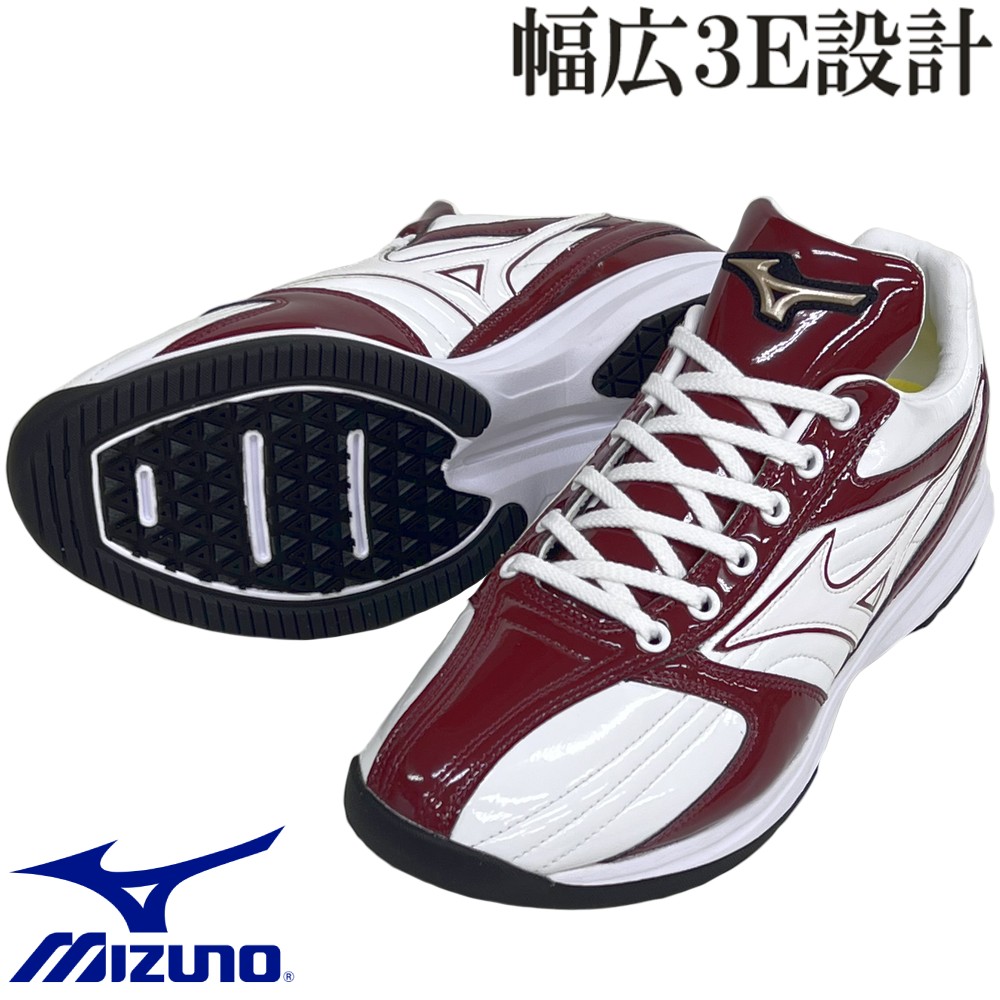 【大いさ取り替えっこ貨物輸送無料】エンジ×白いこと ミズノ ベイスボール 形づくるシューズ 紐印字機 幅ひろい 3E 広広とした 引き上げるシューズ トレシュー ヒモ LSSHS035