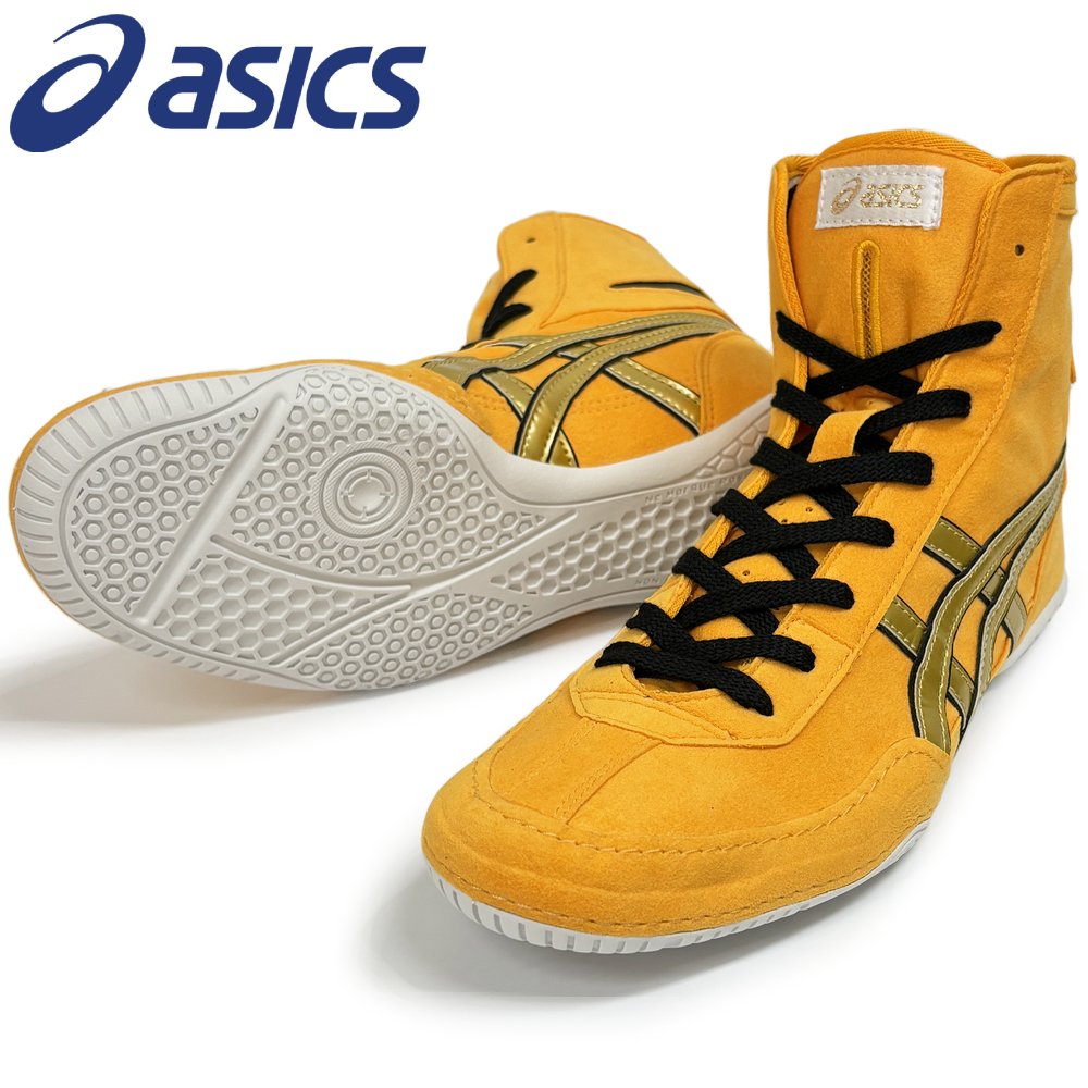 【大きさ取り替えっこ貨物輸送無料】アシックス asics レスリングシューズ 1083A001 ライナースポーツオリジナルデザイン ボクシングシューズ 黄色×ゴールド A541