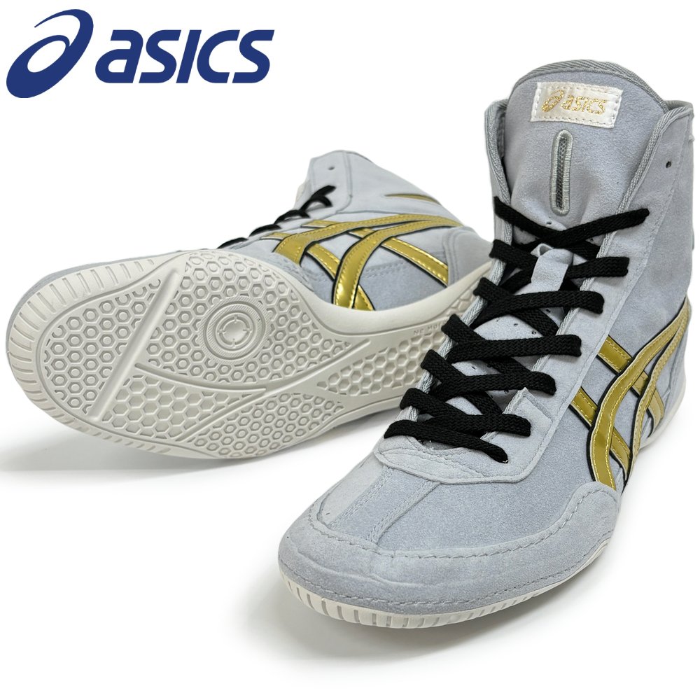 【大きさ取り替えっこ貨物輸送無料】アシックス asics レスリングシューズ 1083A001 ライナースポーツオリジナルデザイン ボクシングシューズ 薄墨色×ゴールド×黒いこと A545