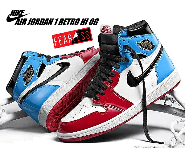 [ ポイント5倍&最大2000円OFFクーポン ] 【送料無料 ナイキ エアジョーダン 1 ハイ OG】NIKE AIR JORDAN 1 RETRO HI OG FEARLESS white/black-university blue ck5666-100 AJ1 フィアレス スニーカー BULLS UNC