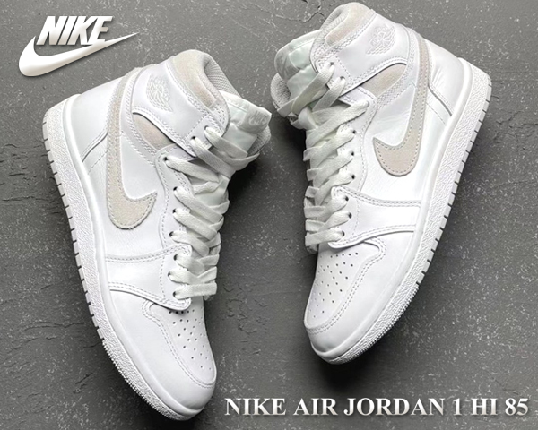 Air Jordan ハイカットスニーカー ホワイト/グレー NIKE ナイキ Air Jordan 1 Mid ハイカットスニーカー レザー
