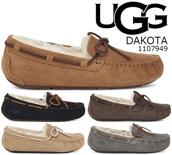 好評にて期間延長】 お得な割引クーポン発行中 UGG WOMENS DAKOTA W 1107949 5色展開 レディース ムートン モカシン  スリッポン リボン スエード ウール fucoa.cl